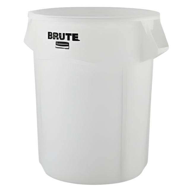 Rubbermaid Brute Vented Container, 55 Gal, White, 55 Gallon