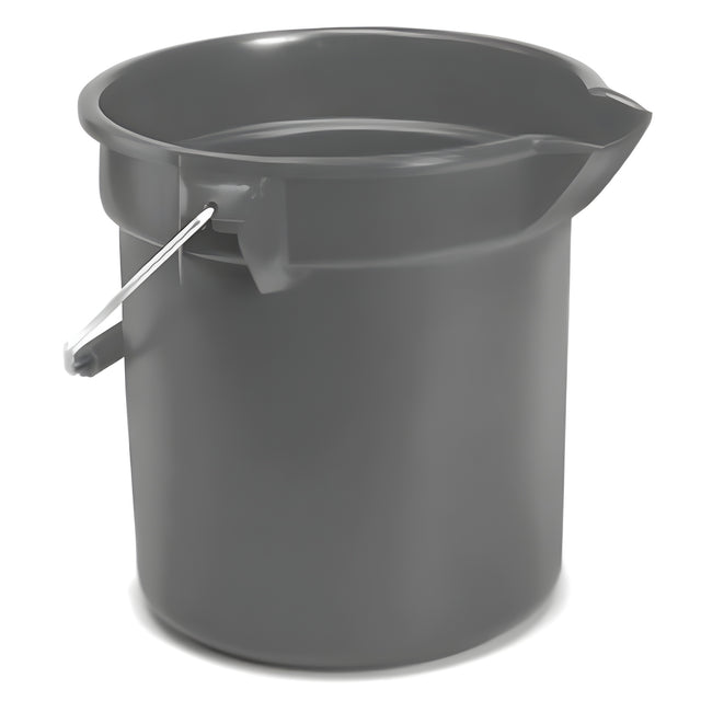 Rubbermaid Round Bucket, 10 Quart, Gray- 1 Ea