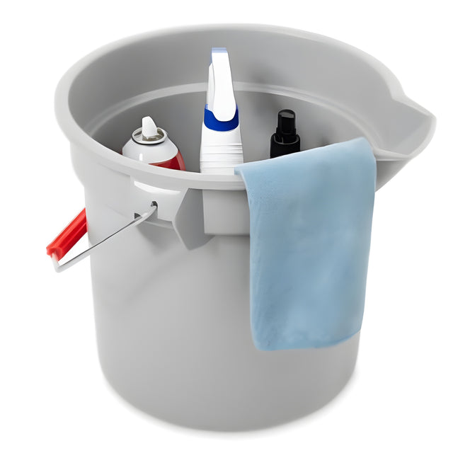 Rubbermaid Round Bucket, 14 Quart, Gray- 1 Ea
