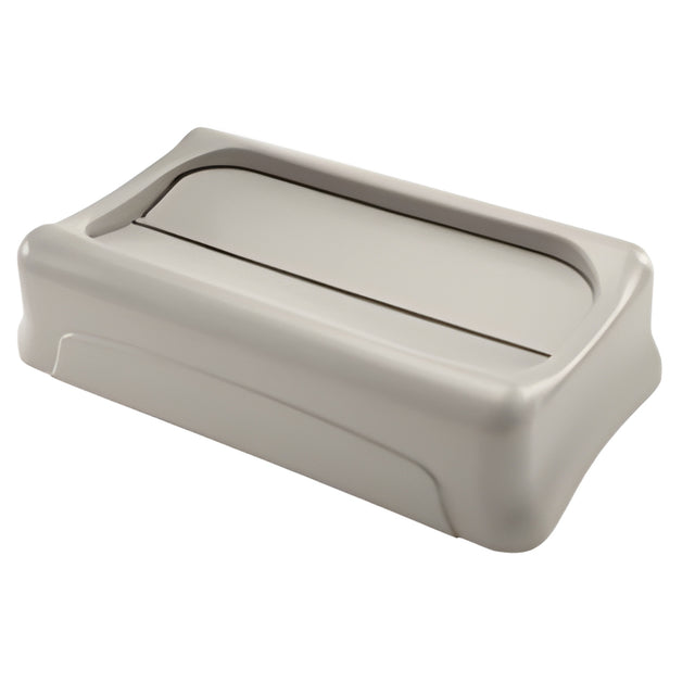 Rubbermaid Slim Jim Swing Lid, 23 Gal, Beige- 1 Ea, 23 Gallon