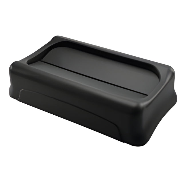 Rubbermaid Slim Jim Swing Lid, 23 Gal, Black- 1 Ea, 23 Gallon