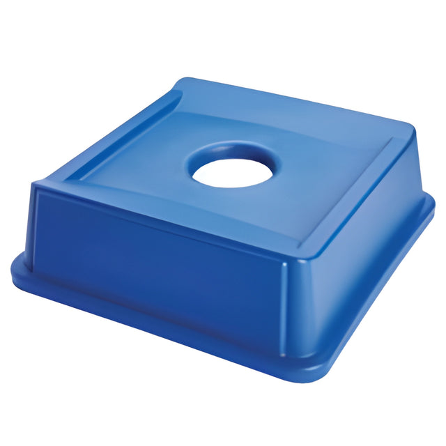 Rubbermaid Universal Square Recycling Container Lid, 23 / 35 gal. Blue- 1 Ea, 23 and 35 Gallon