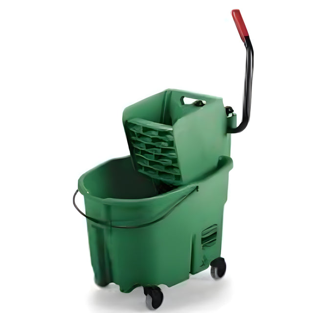 Rubbermaid Wavebreak Side Press Bucket and Wringer, Green, 35 Quart