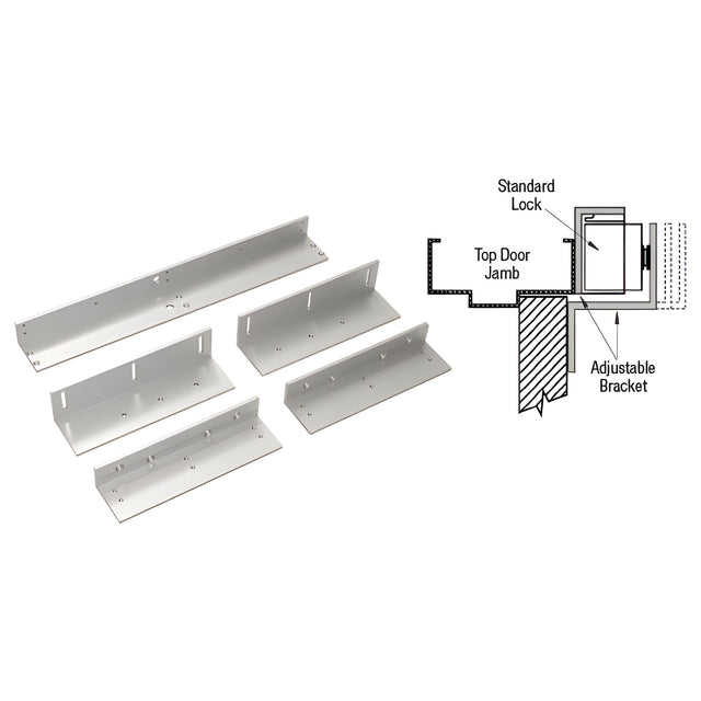 SDC® Anodized Aluminum Top Jamb Mounting Bracket for Double SDC1512 Magnetic Lock