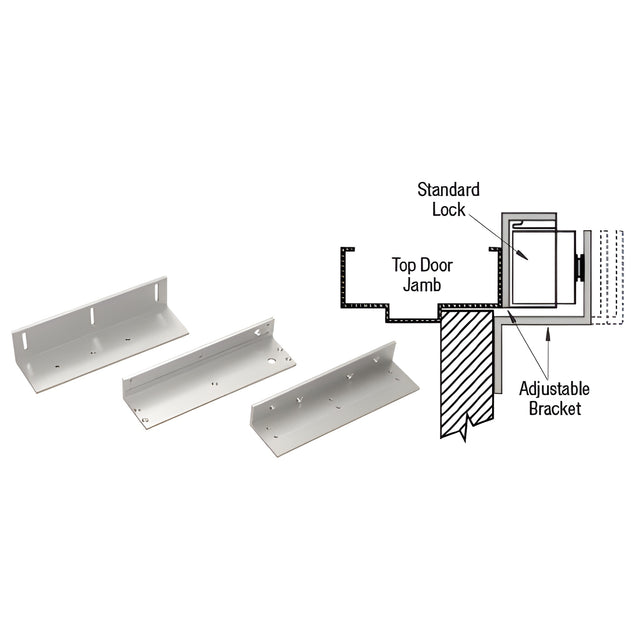 SDC® Magnetic Anodized Aluminum Top Jamb Mounting Bracket for Single SDC1511 Magnetic Lock