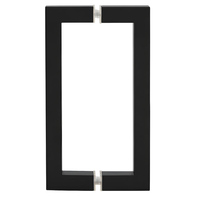 CRL Matte Black 8" x 8" SQ Series Square Tubing Back-to-Back Pull Handles