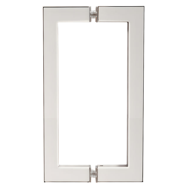 CRL Polished Nickel 8" x 8" SQ Series Square Tubing Back-to-Back Pull Handles
