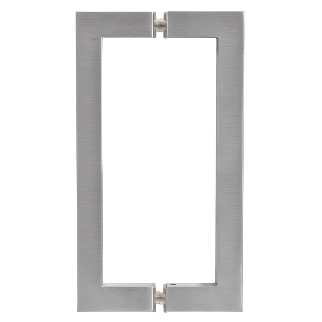 CRL Brushed Chrome 8" x 8" SQ Series Square Tubing Back-to-Back Pull Handles