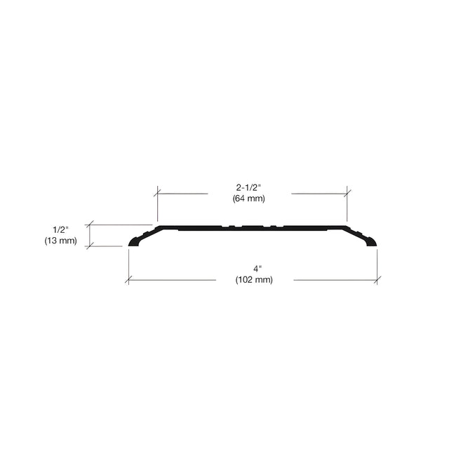 CRL Dark Bronze 4" x 1/2" Saddle Aluminum Threshold - 73" Long