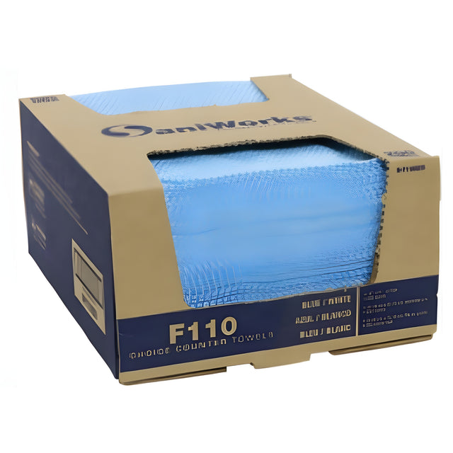 SaniWorks Choice Counter Cloths, 12"x 21", Blue – 200/Box