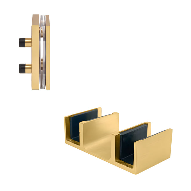 CRL Satin Brass Replacement 90 Degree Accessory Kit & Bottom Guide for Brixen Sliding Shower Door System