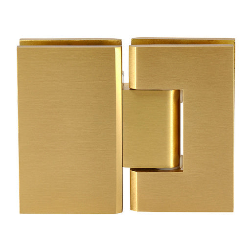CRL Geneva 180 Degree Glass-to-Glass Shower Door Hinge in Satin Brass Finish for Frameless Glass Shower Enclosures