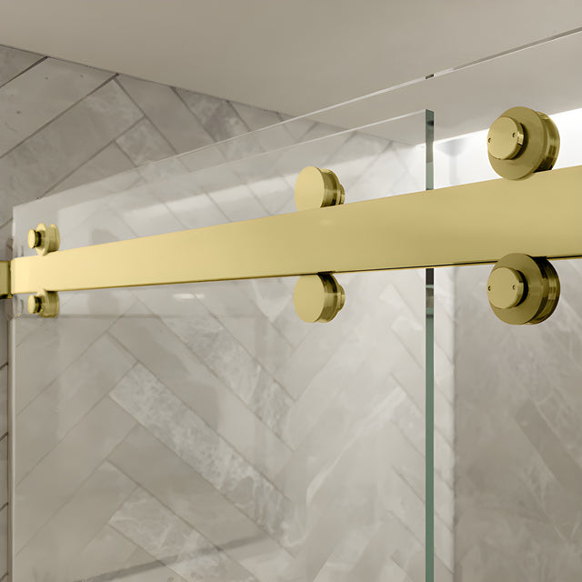CRL Satin Brass Deluxe 180 Degree Cambridge Series Two Door Bypass Sliding Shower Door System