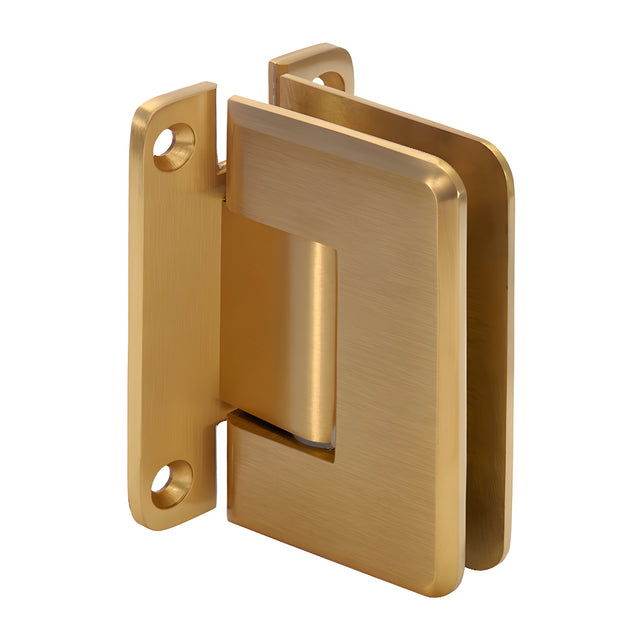 CRL Satin Brass Pinnacle 537 Series 5 Degree Pre-Set Wall Mount 'H' Back Plate Hinge