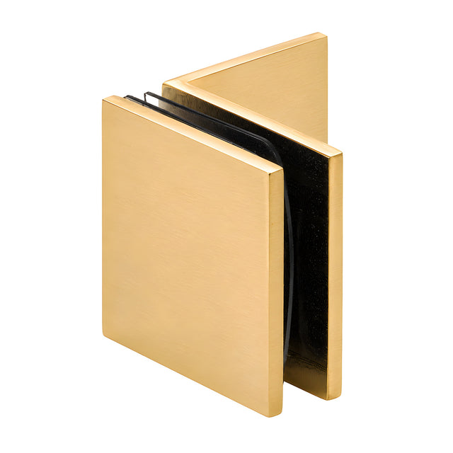 CRL Satin Brass Fixed Panel Square Clamp With Large Leg