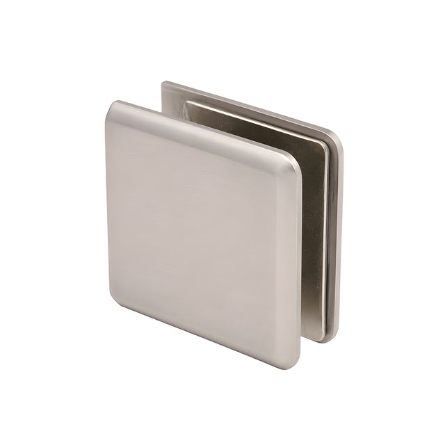 CRL Satin Nickel Beveled Hole-in-Glass Style Wall Mount Heavy-Duty Glass Clamp