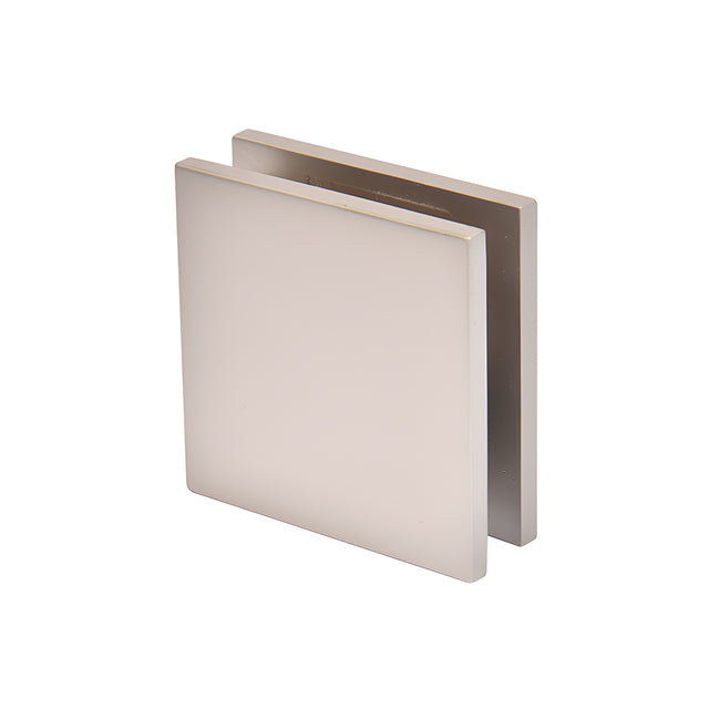 CRL Satin Nickel Square Style Notch-in-Glass Fixed Panel U-Clamp