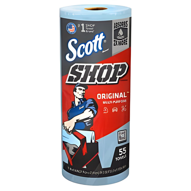 KC 75147 Scott Shop Towels, Blue, 55 Sheets/ Roll- 12 Rolls / Case
