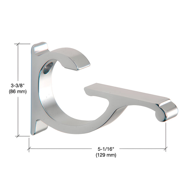 CRL Chrome Designer Aluminum Shelf Bracket for 5/8" to 3/4" Glass