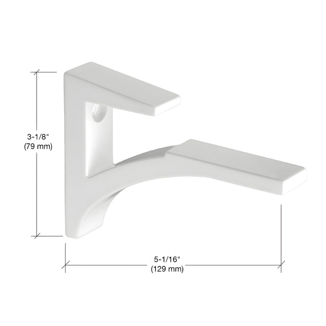 CRL White - Aluminum Shelf Bracket for 5/8" to 3/4" Glass