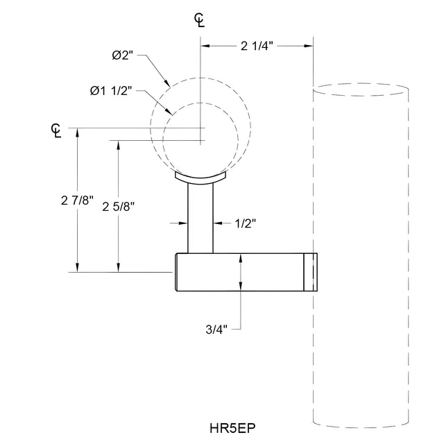 CRL Matte Black Shore Series Post Mounted Hand Rail Bracket