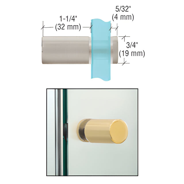 CRL Brushed Nickel Cylinder Style Single-Sided Shower Door Knob
