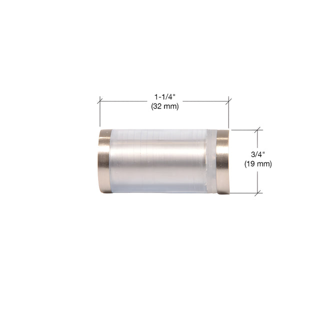 CRL Brushed Nickel Cylinder Style Single-Sided Shower Door Knob With Plastic Sleeve