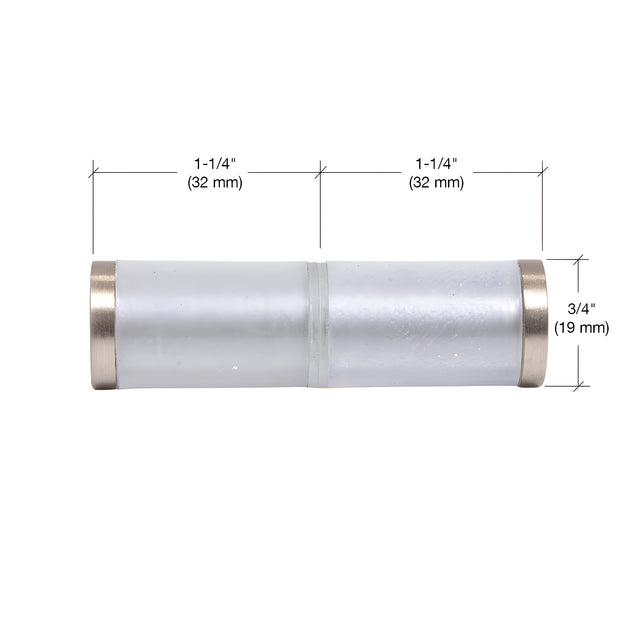 CRL Brushed Nickel Cylinder Style Back-to-Back Shower Door Knobs With Plastic Sleeve
