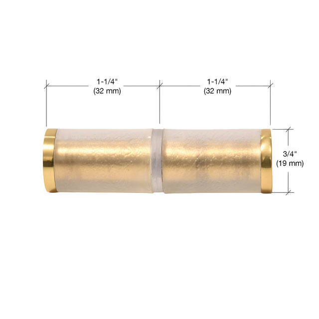 CRL Polished Brass Cylinder Style Back-to-Back Shower Door Knobs With Plastic Sleeve