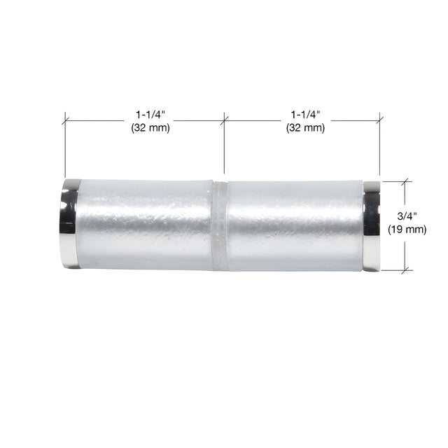 CRL Polished Chrome Cylinder Style Back-to-Back Shower Door Knobs With Plastic Sleeve