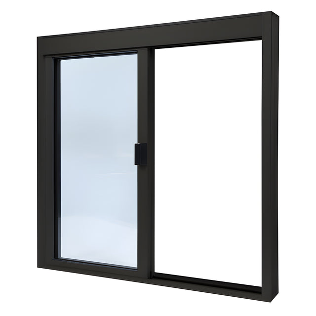 CRL Duranodic Bronze Anodized Standard Size Manual DW Deluxe Service Window Glazed with Full Bottom Track