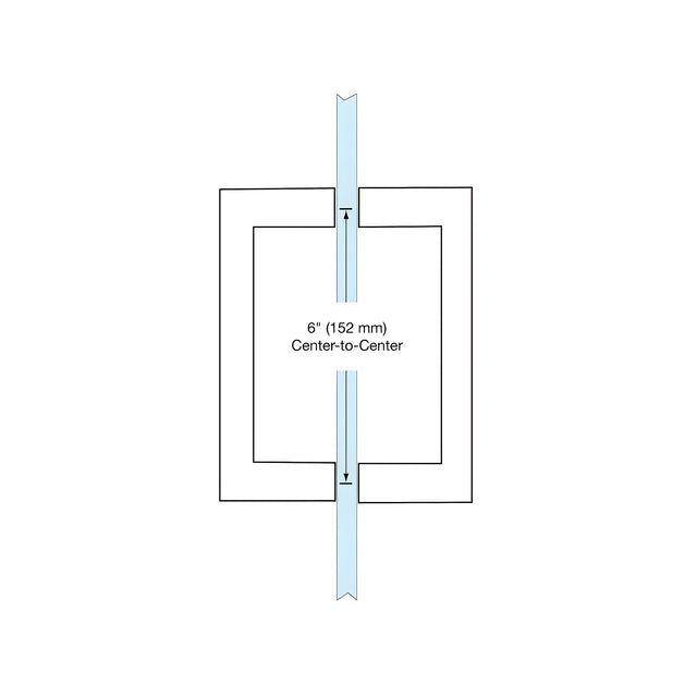 CRL Satin Nickel 6" x 6" SQ Series Square Tubing Back-to-Back Pull Handle