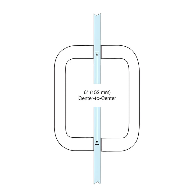 CRL Satin Brass 6" Back-to-Back Solid Brass 3/4" Diameter Pull Handles Without Metal Washers