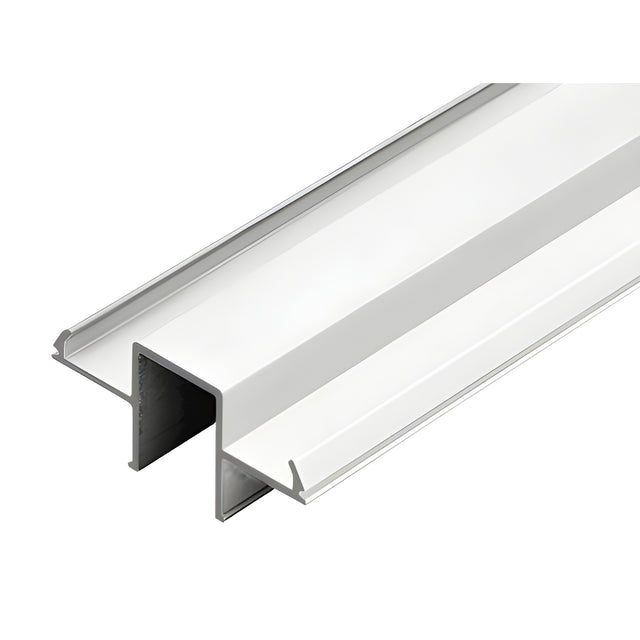 Sky White Wood Top Cap Infill Glass Channel 241" Long
