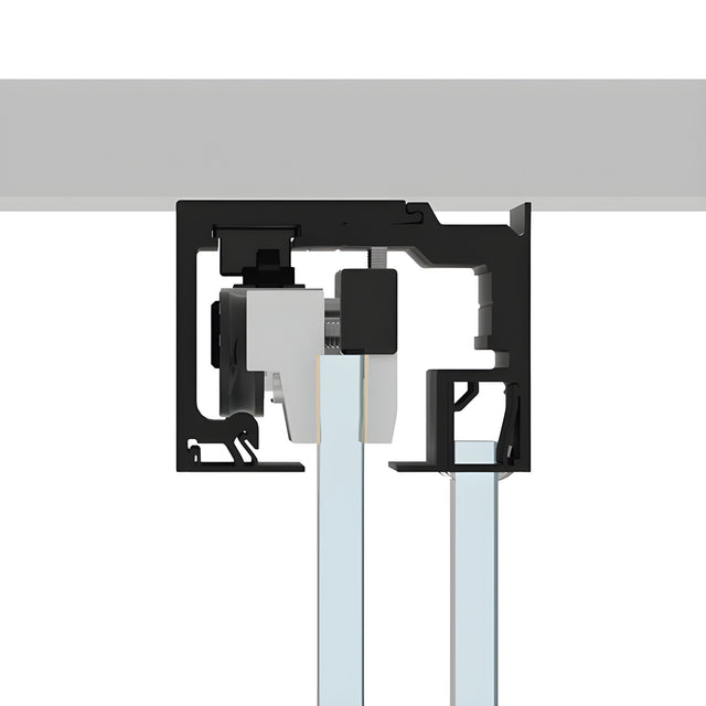 CRL 690 Series Matte Black Wall/Ceiling Mount Sliding Door with Fixed Panel Kit