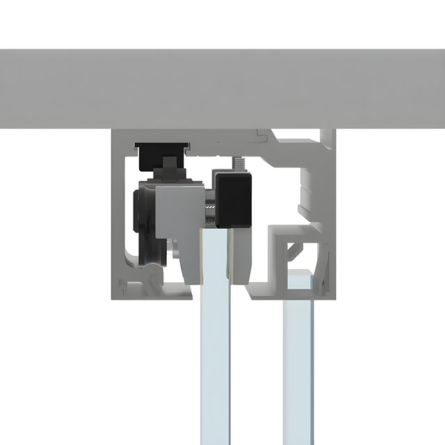 CRL 690 Series Brushed Stainless Anodized Wall/ Ceiling Mount Sliding Door with Fixed Panel Kit
