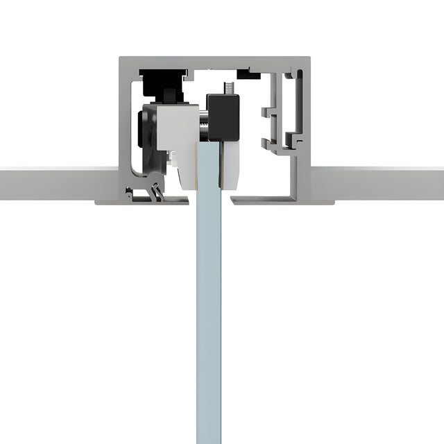 CRL 695 Series Satin Anodized Drop Ceiling Mount Sliding Door Kit with Softbrake Braking System