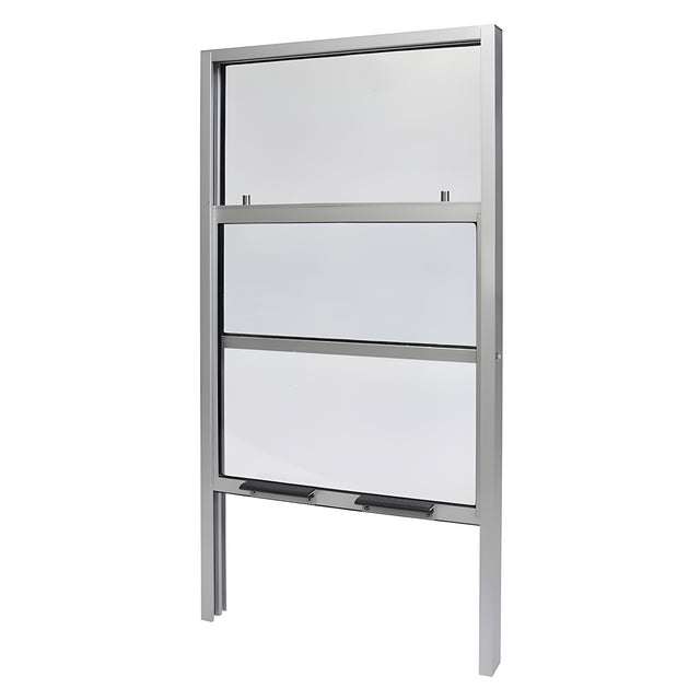 CRL Satin Anodized 15" x 30" Vertical Sliding Service Windows with 1/4" Clear tempered Glass included No Screen