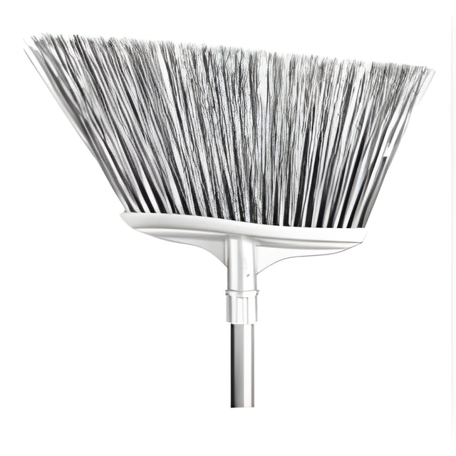 Spectra 16" Color-Coded Angle Broom with 48" Fiberglass Handle, White – 12/Case
