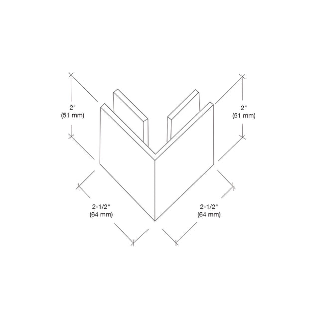 CRL Modern Gold Square 90 Degree Glass-to-Glass Clamp