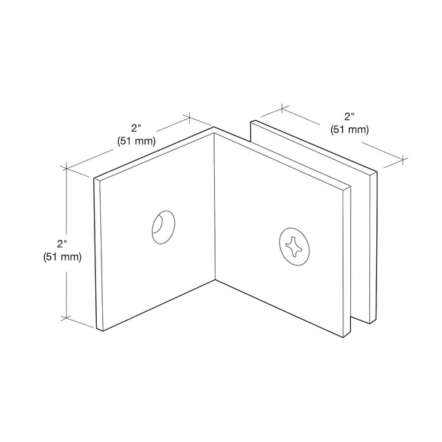 CRL Brushed Nickel Fixed Panel Square Clamp With Large Leg