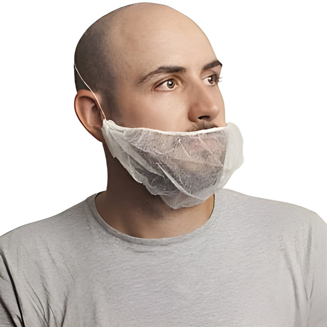 Stellar Beard Covers, White, 18" – 100 Pieces/Bag