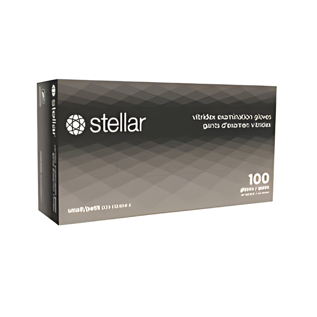 Stellar Vitridex Gloves, Black, PF, Medium – 100/Box