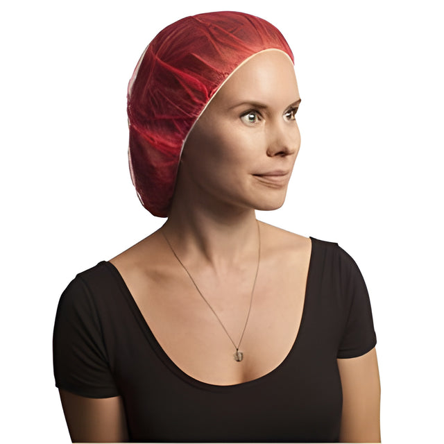 Stellar Bouffant Caps, Red, 21" – 100 Caps/Bag