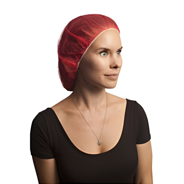 Stellar Bouffant Caps, Red, 28" – 100 Caps/Bag