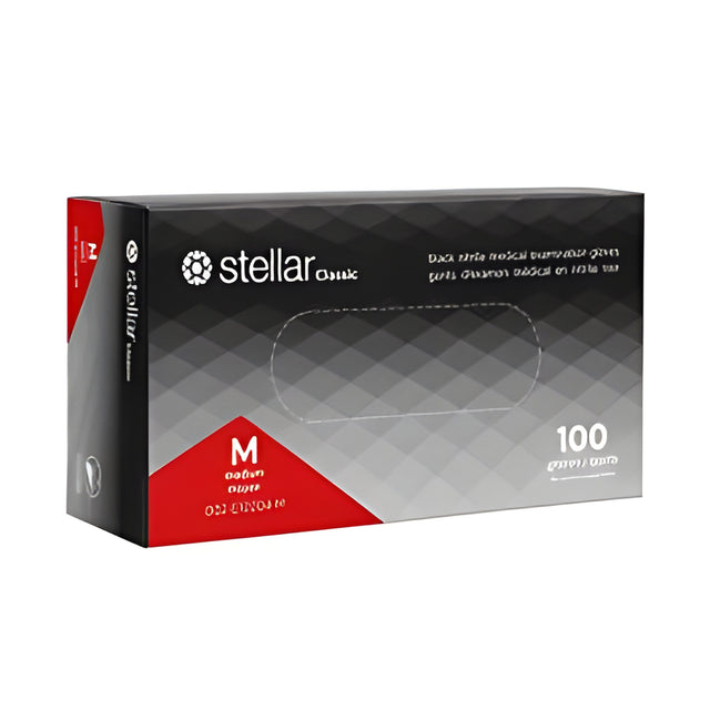 Stellar Classic Black Nitrile Gloves, Medium – 100/Box