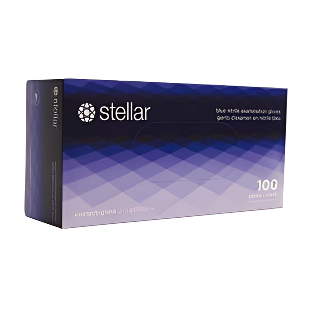 Stellar Classic Nitrile Gloves, Blue, PF, 2X Large – 100/Box