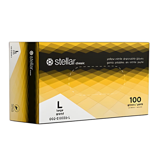 Stellar Classic Yellow Nitrile Gloves, Large – 100/Box