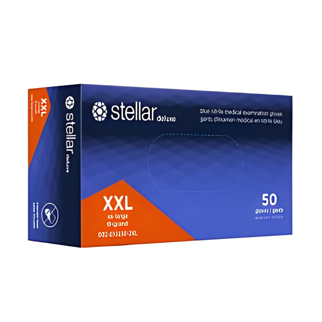 Stellar Deluxe Blue Nitrile Gloves, 2X Large – 50/Box