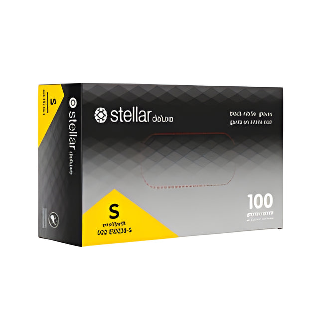 Stellar Deluxe Black Diamond Grip Gloves, Small – 100/Box